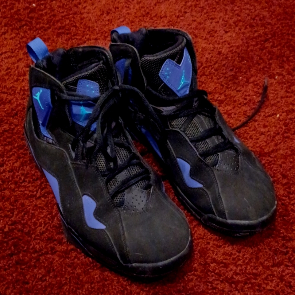 Nike Jordan True Flight Black Blue Lagoon 342964-040 Men's Size 9.5 US